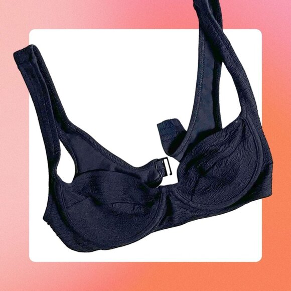 Mango Textured Fabric Swim Bikini Balconette Top - Picture 1 of 2